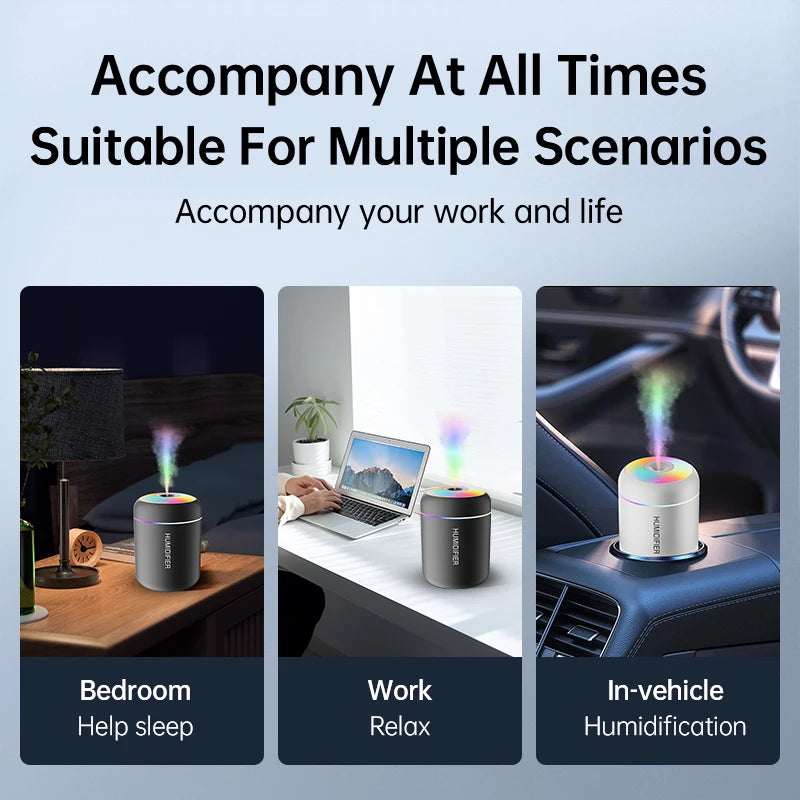 HUDIMI Mini Humidifier Aroma Diffuser Met licht